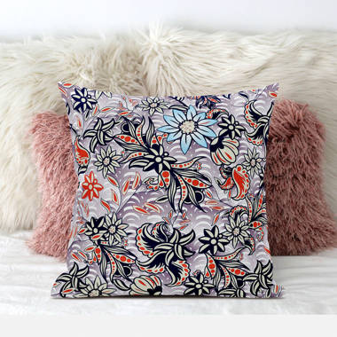 Flying Floral Paisley Outdoor Pillow Floral Polyester Indoor Outdoor Throw Pillow